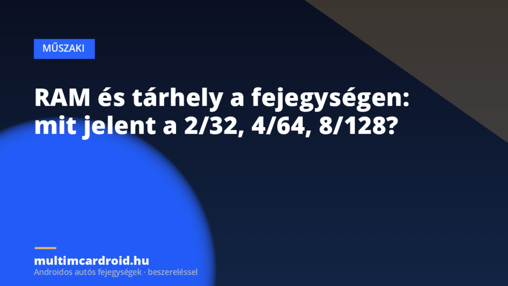 RAM és tárhely a fejegységen: mit jelent a 2/32, 4/64, 8/128?